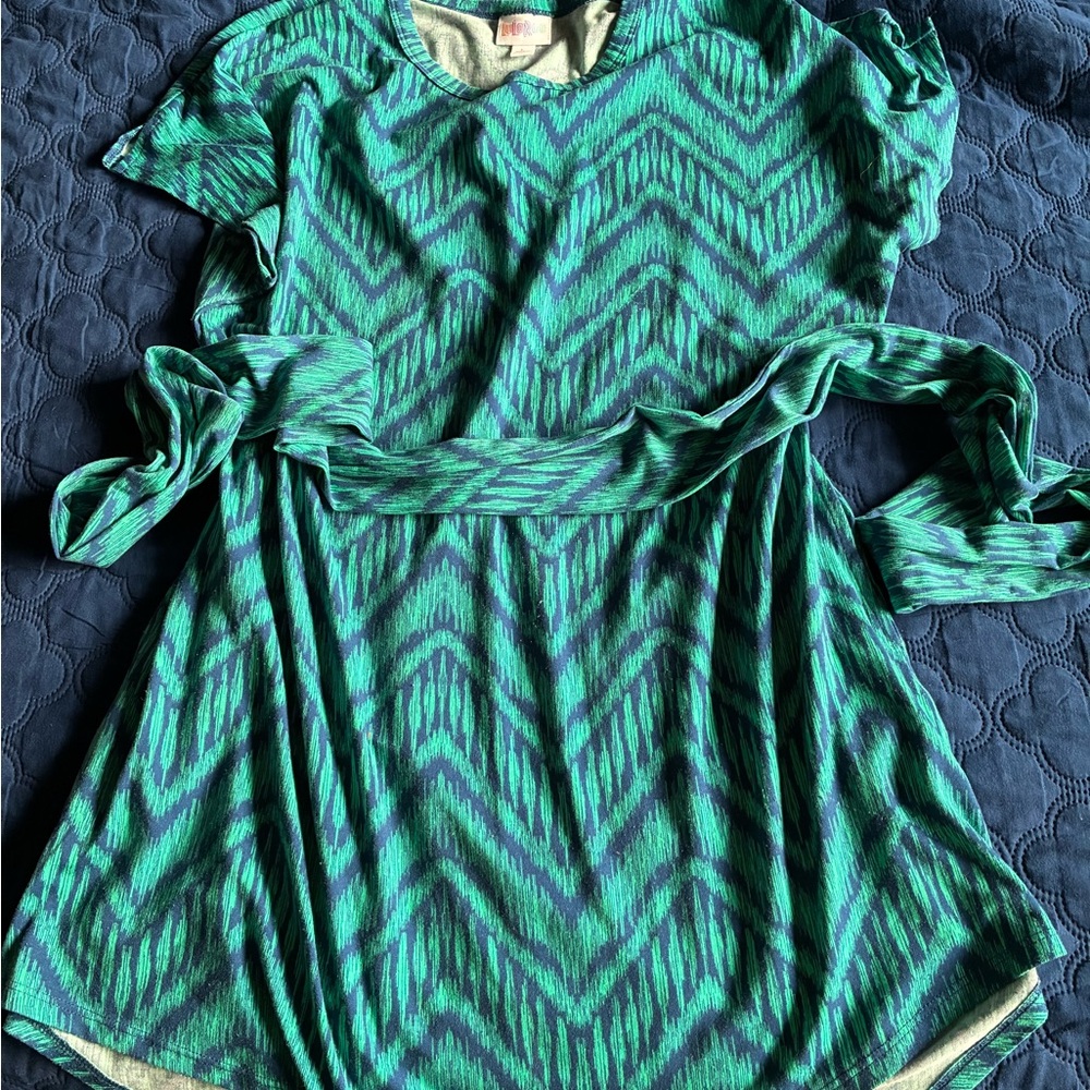 LuLaRoe Teal and Aqua Dress